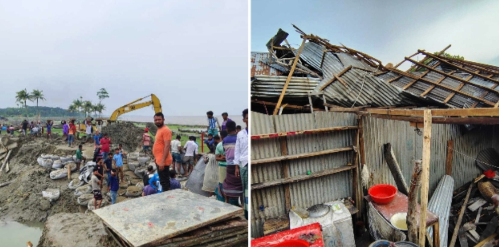 ভোলায় পানির তোড়ে ভেসে গেছে সহস্রাধিক গবাদি পশু, ৫ হাজার ঘরবাড়ি ক্ষতিগ্রস্ত