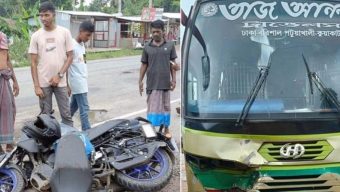 বরিশালে যাত্রীবাহী বাসের সঙ্গে সংঘর্ষে প্রাণ গেল মোটরসাইকেল চালকের