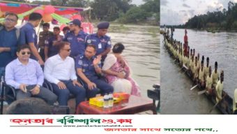 উজিরপুরে ঐতিহ্যবাহী নৌকা বাইচে হাজারো দর্শকের ঢল