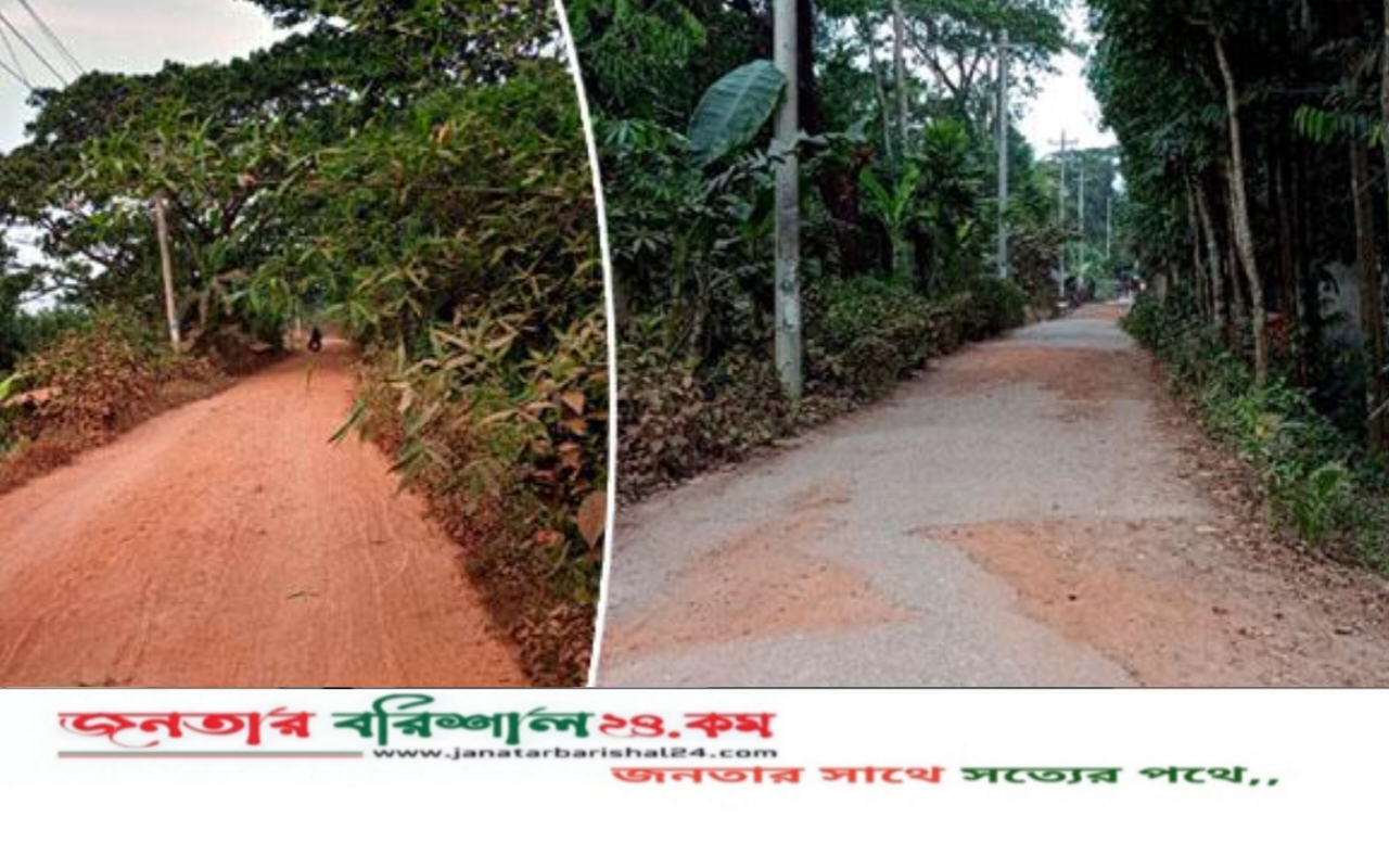 বরিশালের তালতলী-লামচরী সড়ক এখন ধ্বংসস্তূপ, চরম দুর্ভোগে জনসাধারণ