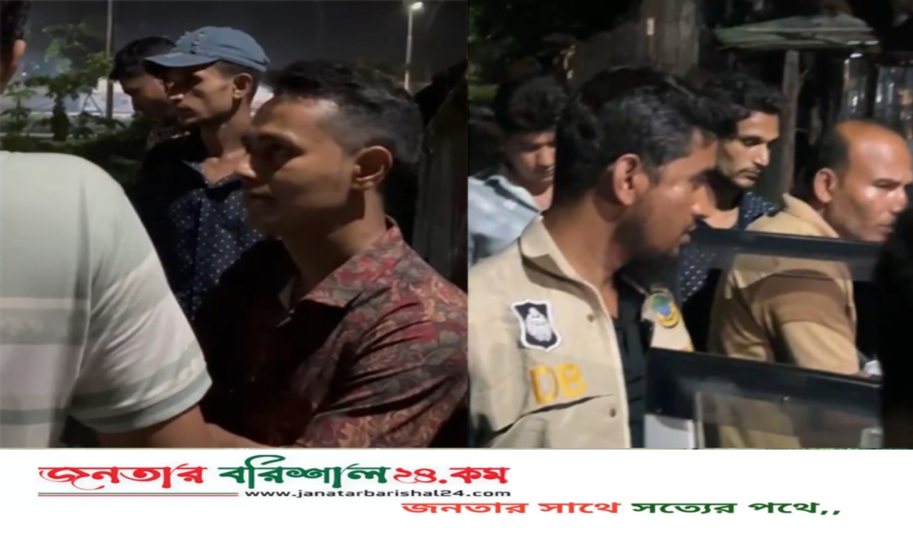 বরিশালে মোটরসাইকেল ‍চুরির সময় চারজনকে ধরে পুলিশে দিল জনতা